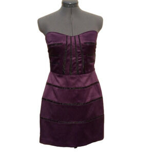 𝅺BCBGENERATION Purple and Black Satin Dress Size 6